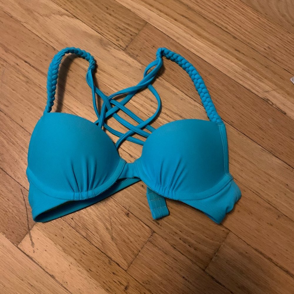 Blue bikini top